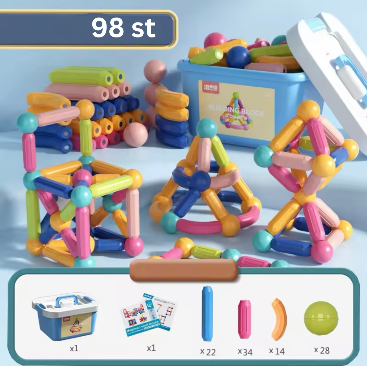 Magnetiska byggstavar – Kreativt byggset för barn