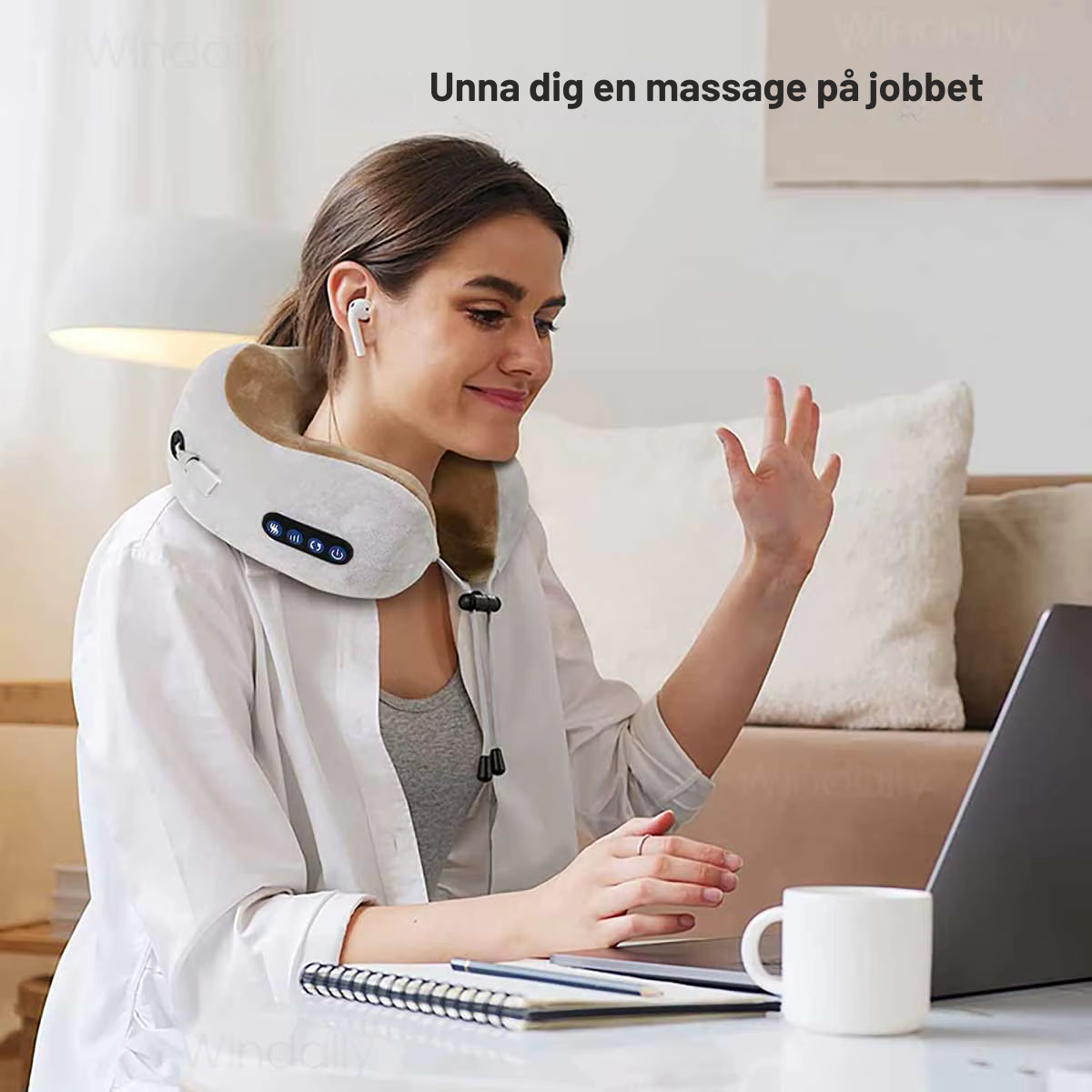 Relaxkudde med elektrisk massager